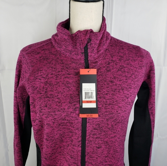 Marc New York Lightweight Zip Front Purple & Black Heathered Pockets Jacket Sz M - Picture 2 of 15